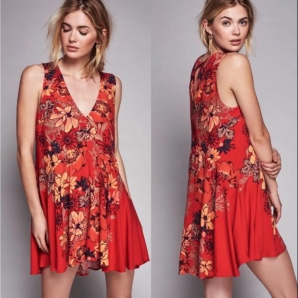 Free People Backyard Floral Tunic Dress XS